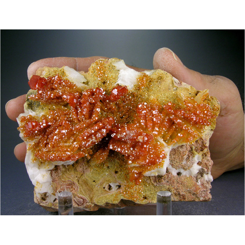 Vanadinite, Barite from Mibladen, Khenifra Province, Morocco