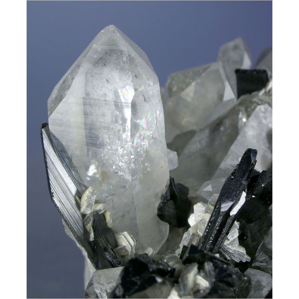 Ferberite, Quartz, Fluorite from Yaogangxian Mine, Hunan Province, China