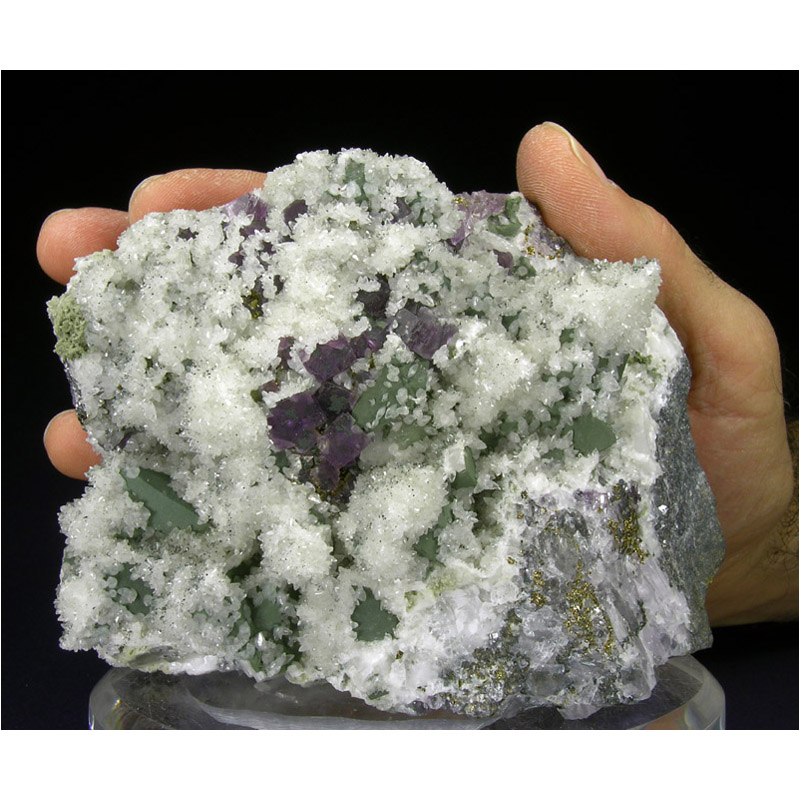 Fluorite, Calcite, Chalcopyrite, Chlorite from San Martín Mine, Zacatecas, Mexico